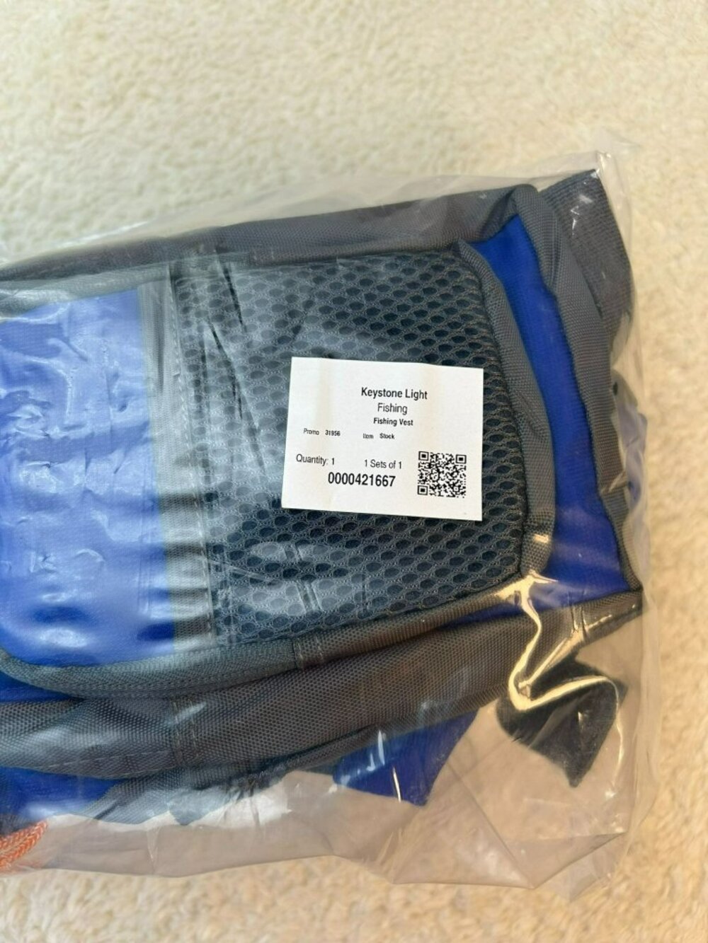 Keystone Fishing Vest Gray/Blue Adjustable Lightweight Mesh New Without Tags - Picture 5 of 5